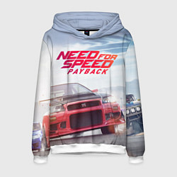 Толстовка-худи мужская Need for Speed: Payback, цвет: 3D-белый