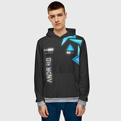 Толстовка-худи мужская Detroit: Android RK800, цвет: 3D-меланж — фото 2