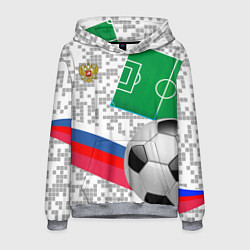 Толстовка-худи мужская Русский футбол, цвет: 3D-меланж