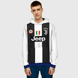 Толстовка-худи мужская FC Juventus 18-19, цвет: 3D-синий — фото 2