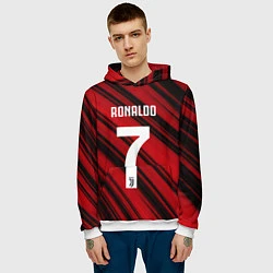 Толстовка-худи мужская Ronaldo 7: Red Sport, цвет: 3D-белый — фото 2