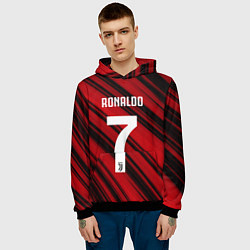 Толстовка-худи мужская Ronaldo 7: Red Sport, цвет: 3D-черный — фото 2
