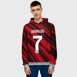 Толстовка-худи мужская Ronaldo 7: Red Sport, цвет: 3D-меланж — фото 2