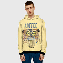 Толстовка-худи мужская Owls like coffee, цвет: 3D-черный — фото 2