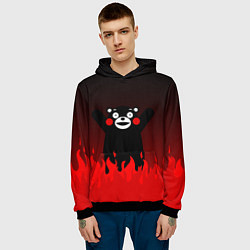 Толстовка-худи мужская Kumamon: Hell Flame, цвет: 3D-черный — фото 2