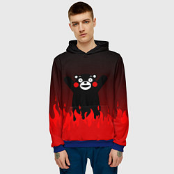 Толстовка-худи мужская Kumamon: Hell Flame, цвет: 3D-синий — фото 2