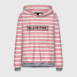 Толстовка-худи мужская Black Pink: Striped Geometry, цвет: 3D-меланж