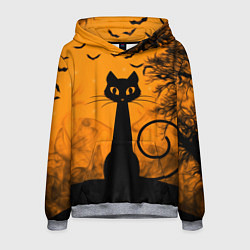 Толстовка-худи мужская Halloween Cat, цвет: 3D-меланж
