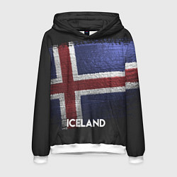 Толстовка-худи мужская Iceland Style, цвет: 3D-белый