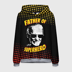 Толстовка-худи мужская Stan Lee: Father of Superhero, цвет: 3D-меланж