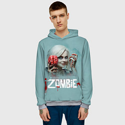 Толстовка-худи мужская I Zombie, цвет: 3D-меланж — фото 2