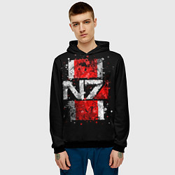 Толстовка-худи мужская Mass Effect N7, цвет: 3D-черный — фото 2