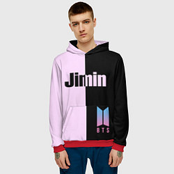 Толстовка-худи мужская BTS Jimin, цвет: 3D-красный — фото 2