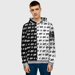 Толстовка-худи мужская Off-White: Black & White, цвет: 3D-меланж — фото 2