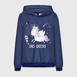 Толстовка-худи мужская Space unicorn, цвет: 3D-синий