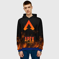 Толстовка-худи мужская Apex Legends: Orange Flame, цвет: 3D-синий — фото 2