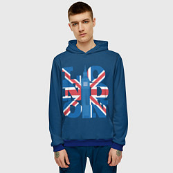 Толстовка-худи мужская London: Great Britain, цвет: 3D-синий — фото 2