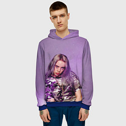 Толстовка-худи мужская Billie Eilish: Violet Fashion, цвет: 3D-синий — фото 2