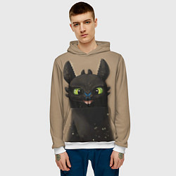 Толстовка-худи мужская Как приручить дракона, цвет: 3D-белый — фото 2