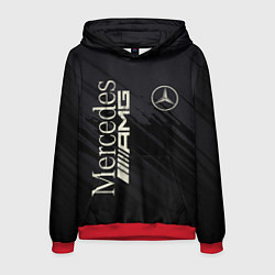 Толстовка-худи мужская Mercedes AMG: Black Edition, цвет: 3D-красный