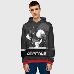 Толстовка-худи мужская Washington Capitals: Mono, цвет: 3D-красный — фото 2