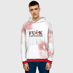 Толстовка-худи мужская Не люблю капитализм!, цвет: 3D-красный — фото 2