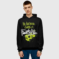 Толстовка-худи мужская My favorite game is football, цвет: 3D-черный — фото 2