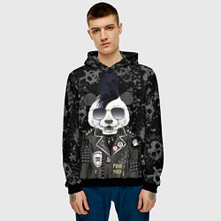Толстовка-худи мужская Панда в косухе, цвет: 3D-черный — фото 2