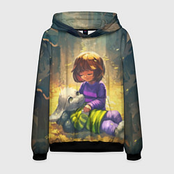 Толстовка-худи мужская Фриск и Азриэль, цвет: 3D-черный