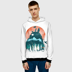 Толстовка-худи мужская Лесной Тоторо, цвет: 3D-черный — фото 2