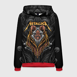 Толстовка-худи мужская Metallica мышь летучая, цвет: 3D-красный