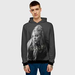 Толстовка-худи мужская Billie Eilish fak off, цвет: 3D-черный — фото 2