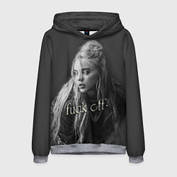 Толстовка-худи мужская Billie Eilish fak off, цвет: 3D-меланж