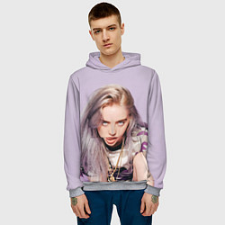 Толстовка-худи мужская BILLIE EILISH: Puprle Mood, цвет: 3D-меланж — фото 2