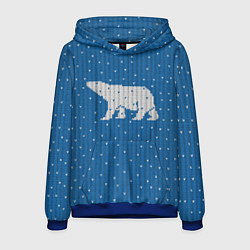 Толстовка-худи мужская Свитер с медведем, цвет: 3D-синий