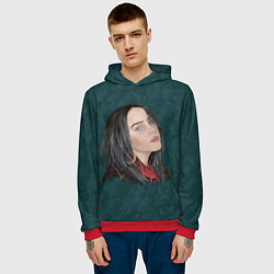 Толстовка-худи мужская Billie Eilish, цвет: 3D-красный — фото 2