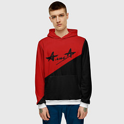 Толстовка-худи мужская Алиса, цвет: 3D-белый — фото 2