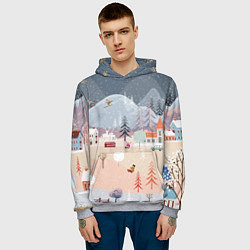 Толстовка-худи мужская Новогодние каникулы, цвет: 3D-меланж — фото 2