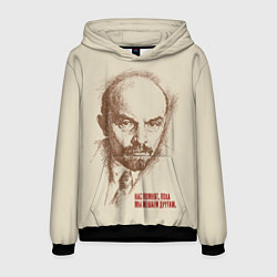 Толстовка-худи мужская Ленин, цвет: 3D-черный