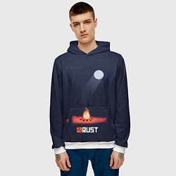 Толстовка-худи мужская Rust, цвет: 3D-белый — фото 2