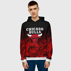 Толстовка-худи мужская CHICAGO BULLS, цвет: 3D-белый — фото 2