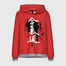 Толстовка-худи мужская Айкидо, цвет: 3D-меланж
