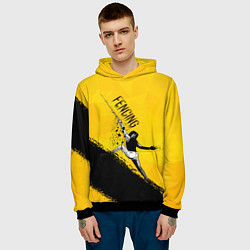 Толстовка-худи мужская Fencing, цвет: 3D-черный — фото 2