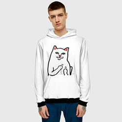 Толстовка-худи мужская Meme Cat, цвет: 3D-черный — фото 2