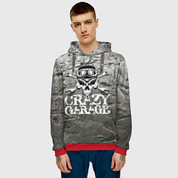 Толстовка-худи мужская Crazy garage, цвет: 3D-красный — фото 2