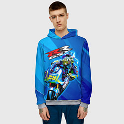 Толстовка-худи мужская Suzuki MotoGP, цвет: 3D-меланж — фото 2
