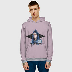 Толстовка-худи мужская Billie Pink Art, цвет: 3D-меланж — фото 2