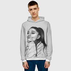 Толстовка-худи мужская Ariana Grande Ариана Гранде, цвет: 3D-белый — фото 2