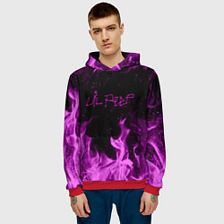 Толстовка-худи мужская LIL PEEP FIRE, цвет: 3D-красный — фото 2