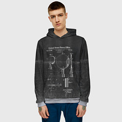 Толстовка-худи мужская Настольный теннис, цвет: 3D-меланж — фото 2